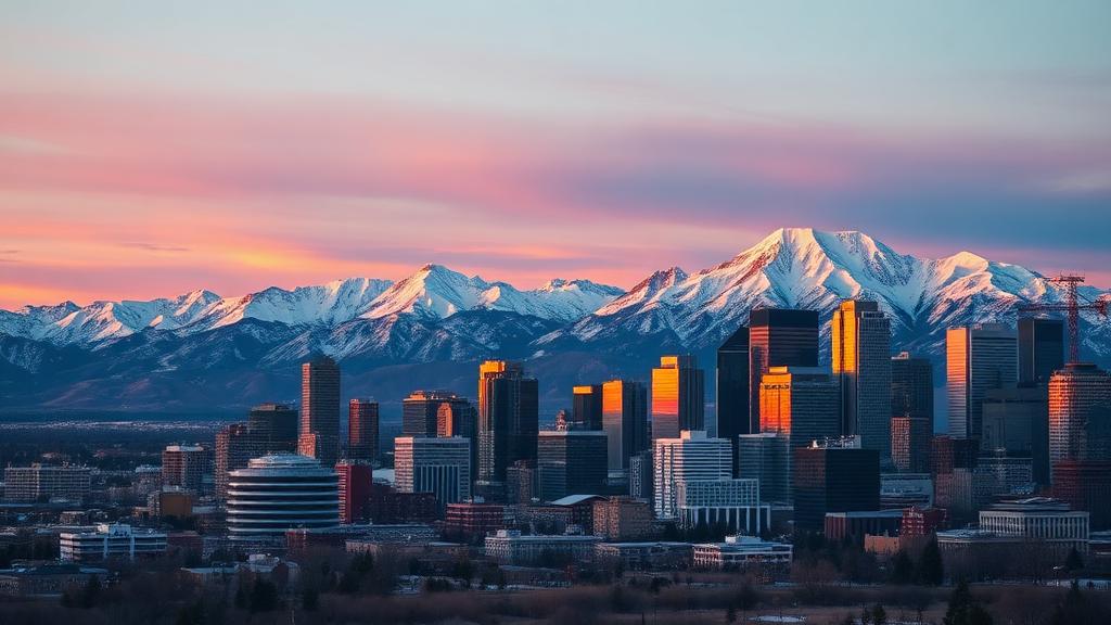 Denver Colorado skyline with Rocky Mountains — appliance repair service in Colorado