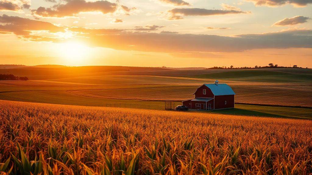 Iowa cornfields with red barn — appliance repair service in Iowa