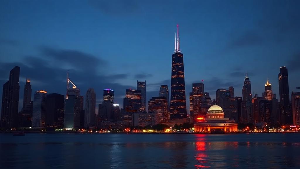 Chicago Illinois skyline at dusk — appliance repair service in Illinois