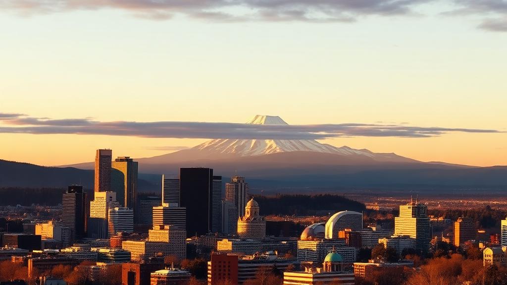 Portland Oregon skyline with Mount Hood — appliance repair service in Oregon