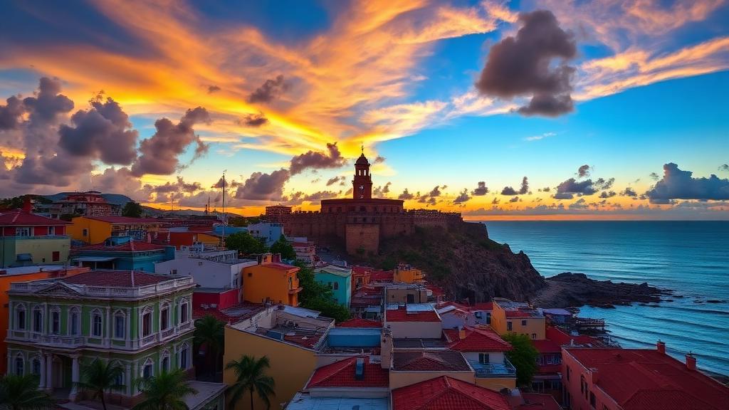 Old San Juan Puerto Rico colonial buildings at sunset — appliance repair service in Puerto Rico