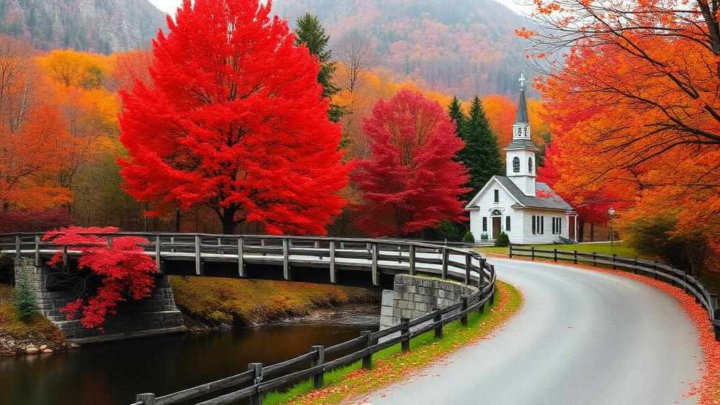 Vermont covered bridge in autumn foliage — appliance repair service in Vermont